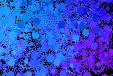 Koyu pembe, soyut şekilli mavi vektör arkaplan. Modern tarzda değişen renkli kaotik formlar. Bir cep telefonu için arka plan.