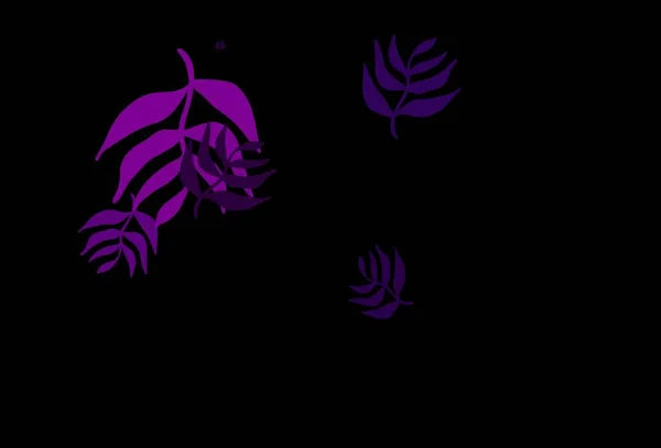 Texture Doodle Vectorielle Rose Foncé Avec Feuilles Croquant Gribouillis Avec — Image vectorielle