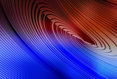 Açık mavi, eğri çizgileri olan kırmızı vektör arkaplanı. Çağdaş gradyan soyut çizgileri olan çizimler. İş tasarımınız için şablon.