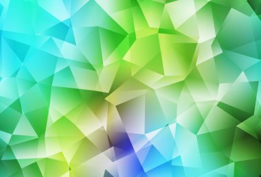 Açık mavi, sarı vektör çokgen şablon. Origami tarzında gradyan ile geometrik çizim. Bir markanın arkaplanı için desen.