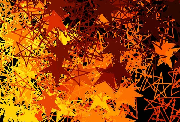 Modèle Vectoriel Orange Foncé Avec Flocons Neige Noël Étoiles Illustration — Image vectorielle