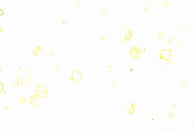 Açık yeşil, taze malzemeli sarı vektör deseni. Atıştırmalıkların karalama tarzında renkli dekoratif tasarımı. Reklam, poster, kafeler veya restoranlar için tasarım.