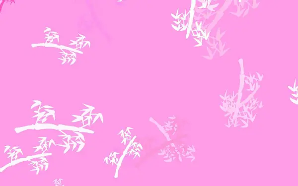 Licht Roze Vector Elegant Behang Met Takken Bladeren Takken Met — Stockvector