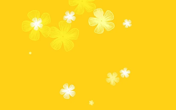 浅绿色 黄色矢量抽象背景与花朵 用五彩缤纷的抽象涂鸦花说明 全新的设计适合您的业务 — 图库矢量图片