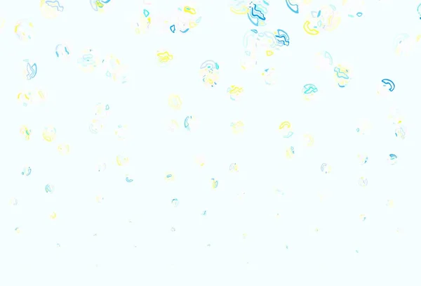 Světle Modré Žluté Vektorové Pozadí Bublinami Abstraktní Ilustrace Barevnými Bublinami — Stockový vektor