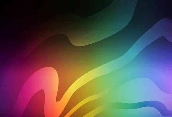 Тёмная Многоцветная Векторная Текстура Изогнутыми Линиями Красочная Абстрактная Иллюстрация Градиентными — стоковый вектор