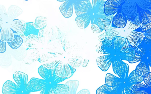 Modèle Élégant Vecteur Bleu Clair Avec Des Fleurs Design Décoratif — Image vectorielle