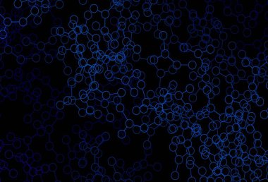 Koyu mavi vektör arkaplanı ve yapay zeka verileri. Yapay zeka bağlantılarıyla basit bir şekilde renkli tasarım. Siber yeniliklerin tasviri için tasarım.