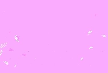 Açık Mor, yapraklı pembe vektör karalama deseni. Yapraklar ve karalamalar ile soyut çizimler. İş tasarımınız için yepyeni bir tarz.