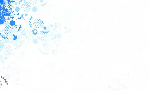 Hellblauer Vektor Natürliches Muster Mit Blumen Bunte Illustration Doodle Stil — Stockvektor