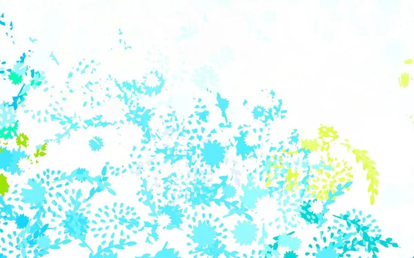 Azul Claro Amarillo Vector Elegante Patrón Con Flores Glitter Ilustración — Vector de stock