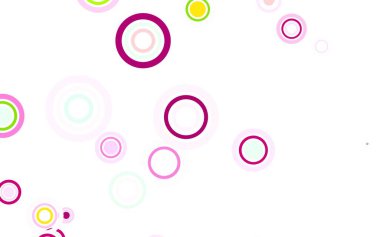 Açık pembe, küreli yeşil vektör deseni. Renkli su damlaları olan modern soyut çizimler. Güzel web siteleri için desen.