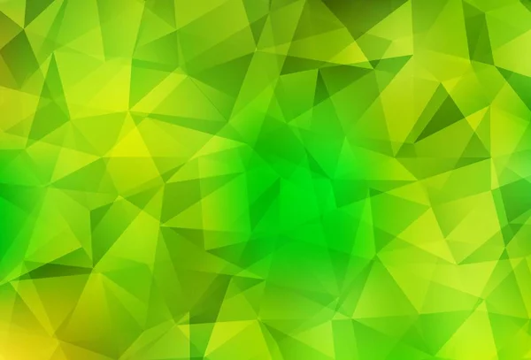 Verde Claro Vector Amarillo Brillante Fondo Triangular Muestra Geométrica Triangular — Vector de stock