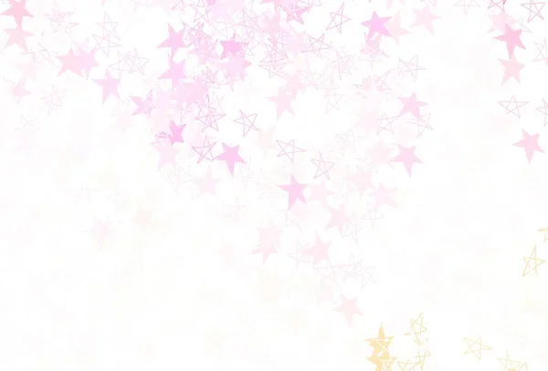 Világos Rózsaszín Sárga Vektor Textúra Gyönyörű Csillagokkal Homályos Dekoratív Design — Stock Vector