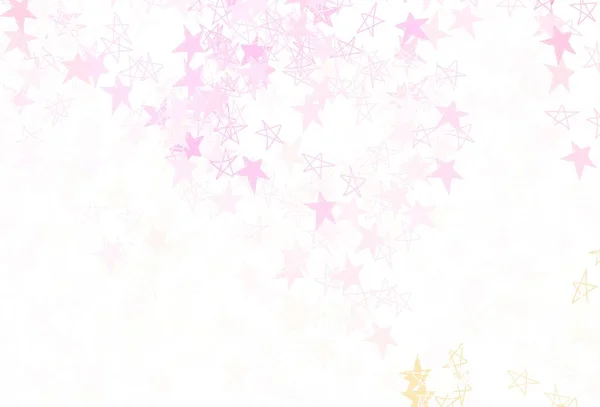 Light Pink Yellow Vector Texture Beautiful Stars Blurred Decorative Design — Stock Vector