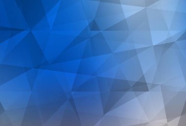 Açık mavi, sarı vektör üçgen mozaik zemin. Çokgen tarzda tamamen yeni bir renk çizimi. Broşürünüz için yepyeni bir tasarım..