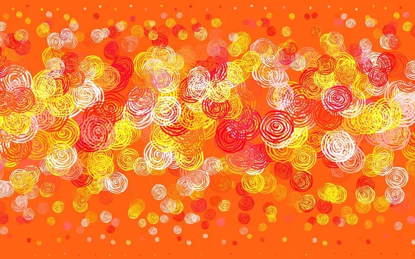 Vermelho Claro Fundo Amarelo Vetor Doodle Com Rosas Glitter Ilustração — Vetor de Stock