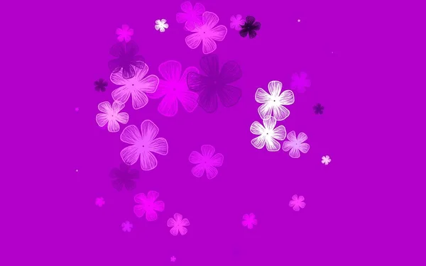 Lichtroze Vector Doodle Patroon Met Bloemen Glitter Abstracte Illustratie Met — Stockvector