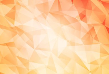 Açık Turuncu vektör çokgen şablonu. Soyut ve üçgenli renkli çizimler. Bir markanın arkaplanı için desen.