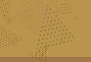 Açık yeşil, kristalli sarı vektör şablonu, daireler. Daireleri olan güzel bir illüstrasyon, doğa tarzında üçgenler. Reklamlar için desen.