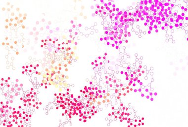 Açık Pembe, yapay zeka yapısına sahip sarı vektör şablonu. Soyut şablondaki yapay zeka şekilleriyle parlayan illüstrasyon. Siber yeniliklerin tasviri için tasarım.