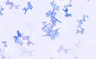 Hafif BLUE vektör soyut arkaplan dalları ile. Yapraklı soyut illüstrasyon, karalama tarzı dallar. İşiniz için yepyeni bir tasarım..