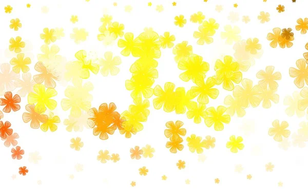 Ελαφρύ Πορτοκαλί Διάνυσμα Σχέδιο Λουλούδια Glitter Αφηρημένη Εικόνα Λουλούδια Χειροποίητο — Διανυσματικό Αρχείο