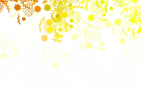 Verde Claro Diseño Garabatos Vector Amarillo Con Flores Ilustración Abstracta — Archivo Imágenes Vectoriales