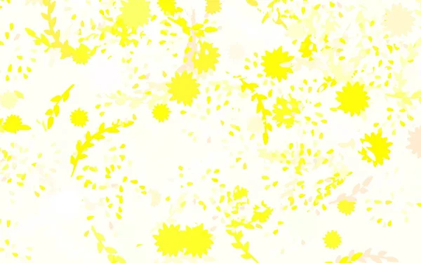 Hellgrüne Gelbe Vektor Doodle Vorlage Mit Blumen Abstrakte Illustration Mit — Stockvektor