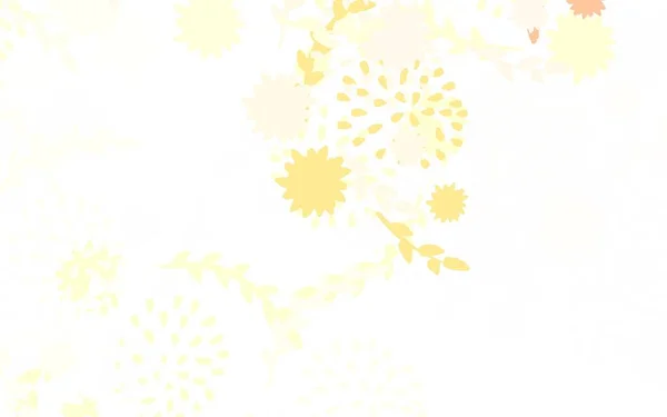 Light Orange Διάνυσμα Σχέδιο Doodle Λουλούδια Εικονογράφηση Πολύχρωμα Αφηρημένα Λουλούδια — Διανυσματικό Αρχείο