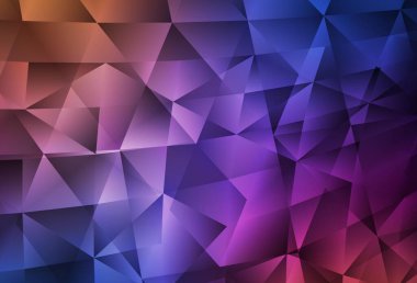 Açık mavi, kırmızı vektör mozaik şablon. Origami tarzında gradyan ile geometrik çizim. İşiniz için en iyi üçgen tasarım.