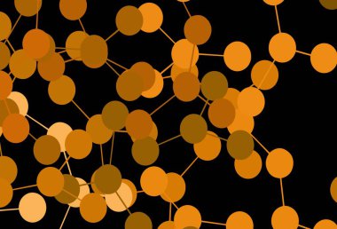 Yapay zekaya sahip koyu turuncu vektör şablonu. Renkli yapay zeka yapısı, eğimli çizgiler ve noktalar. Teklif verilerinin tanıtımı için akıllı tasarım.