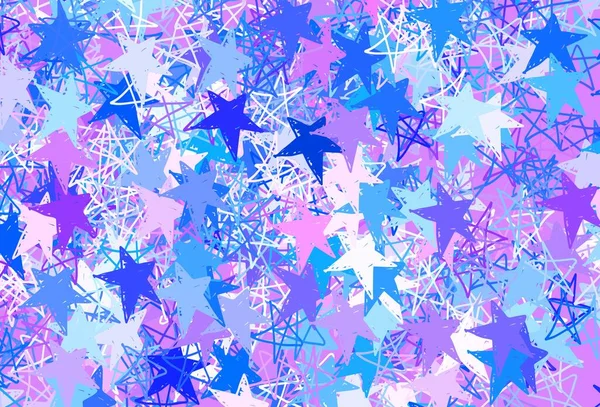 Azul Claro Layout Vetorial Vermelho Com Estrelas Brilhantes Ilustração Colorida — Vetor de Stock