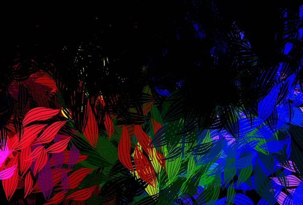 Темный Многоцветный Вектор Естественной Живописи Листьями Красочная Абстрактная Иллюстрация Листьями — стоковый вектор