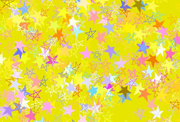 Fond Vectoriel Multicolore Clair Avec Petites Grandes Étoiles Illustration Abstraite — Image vectorielle