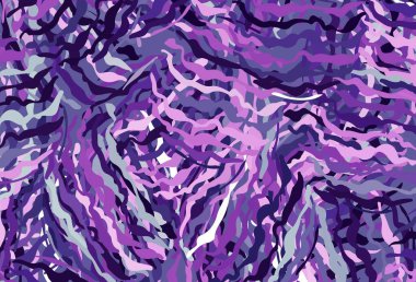 Eğri çizgileri olan açık pembe vektör düzeni. Eğilimli soyut bir çizim. Tasarımınız için basit şablon.