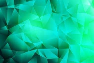 Açık yeşil vektör eğimli üçgenler. Zarif üçgenleri olan soyut çizimler. İşiniz için en iyi üçgen tasarım.