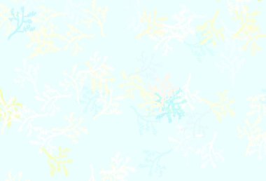 Açık Çokrenkli vektör karalama arkaplanı ile sakura. Yaprakları ve dalları olan modern soyut illüstrasyon. Web siteleri ve pankartlar için desenli desen.