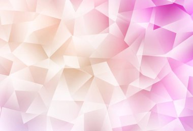 Açık pembe, sarı vektör soyut mozaik desen. Üçgenli parlak renkli çizimler. Cep telefonunun arka planının şablonu.