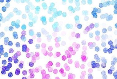 Açık Pembe, noktalı mavi vektör arkaplanı. Soyut arka planda bulanık kabarcıklar ve renkli gradyan. Poster ve web siteleri için tasarım.