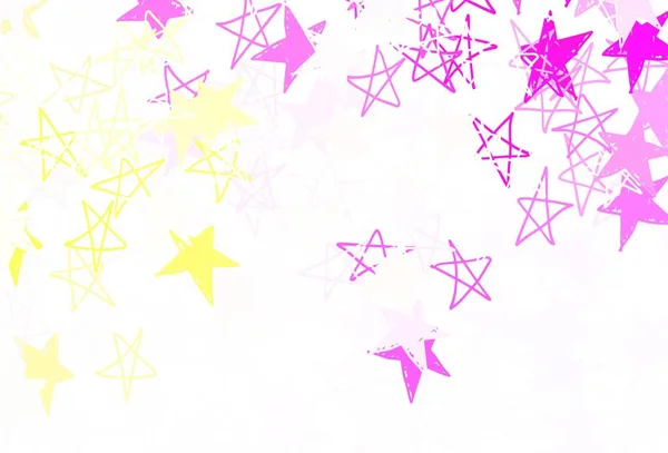 Rosa Claro Fondo Vectorial Amarillo Con Estrellas Colores Estrellas Sobre — Archivo Imágenes Vectoriales