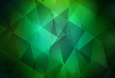 Koyu yeşil vektör düşük polimerli doku. Gradyanı olan üçgen geometrik örnek. Pankartın için tamamen yeni bir şablon.