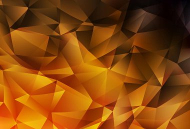 Koyu Turuncu vektör düşük polimerli yerleşim. Üçgenlerden oluşan parlayan çokgen çizimler. Web siteniz için çokgen tasarım.