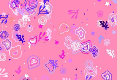 Açık mavi, soyut şekilli kırmızı vektör arkaplan. Soyut tarzda rengarenk gradyan şekilleri olan bir resim. Web siteniz için basit tasarım.