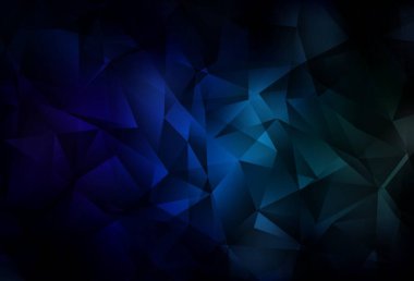 Koyu mavi, yeşil vektör düşük poli düzeni. Yarım ton şeklinde, üçgenli yaratıcı illüstrasyon. Pankartın için tamamen yeni bir şablon.