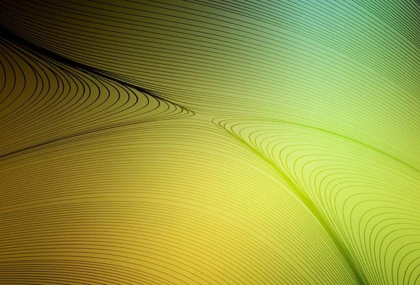 Verde Escuro Textura Vetorial Amarela Com Linhas Curvas Uma Ilustração —  Vetores de Stock