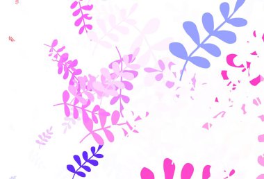 Açık mor vektör doğal arka plan yapraklı. Yapraklarla karalama tarzında renkli çizimler. Tasarımınız için yeni şablon.