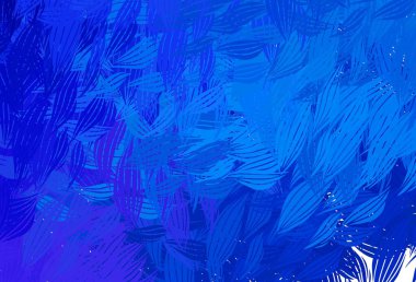 Soyut şekilli koyu mavi vektör arkaplan. Rastgele şekillerle soyut tarzda dekoratif tasarım. Web siteniz için basit tasarım.