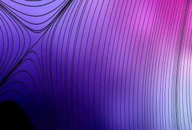 Açık Mor, pembe çizgili vektör arkaplan. Eğri şekilli yepyeni renkli bir tasvir. Tasarımınız için basit şablon.