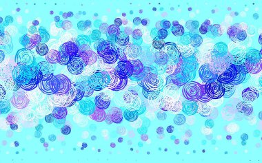 Açık pembe, mavi vektör zarif desenli güller. Beyaz arka planda eskiz karalama çiçekleri. Markan için şık bir model..